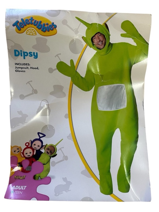 Spirit Halloween Other - Teletubbies Green Dipsy Polyester Jumpsuit Costume Size Adult Teen *READ*